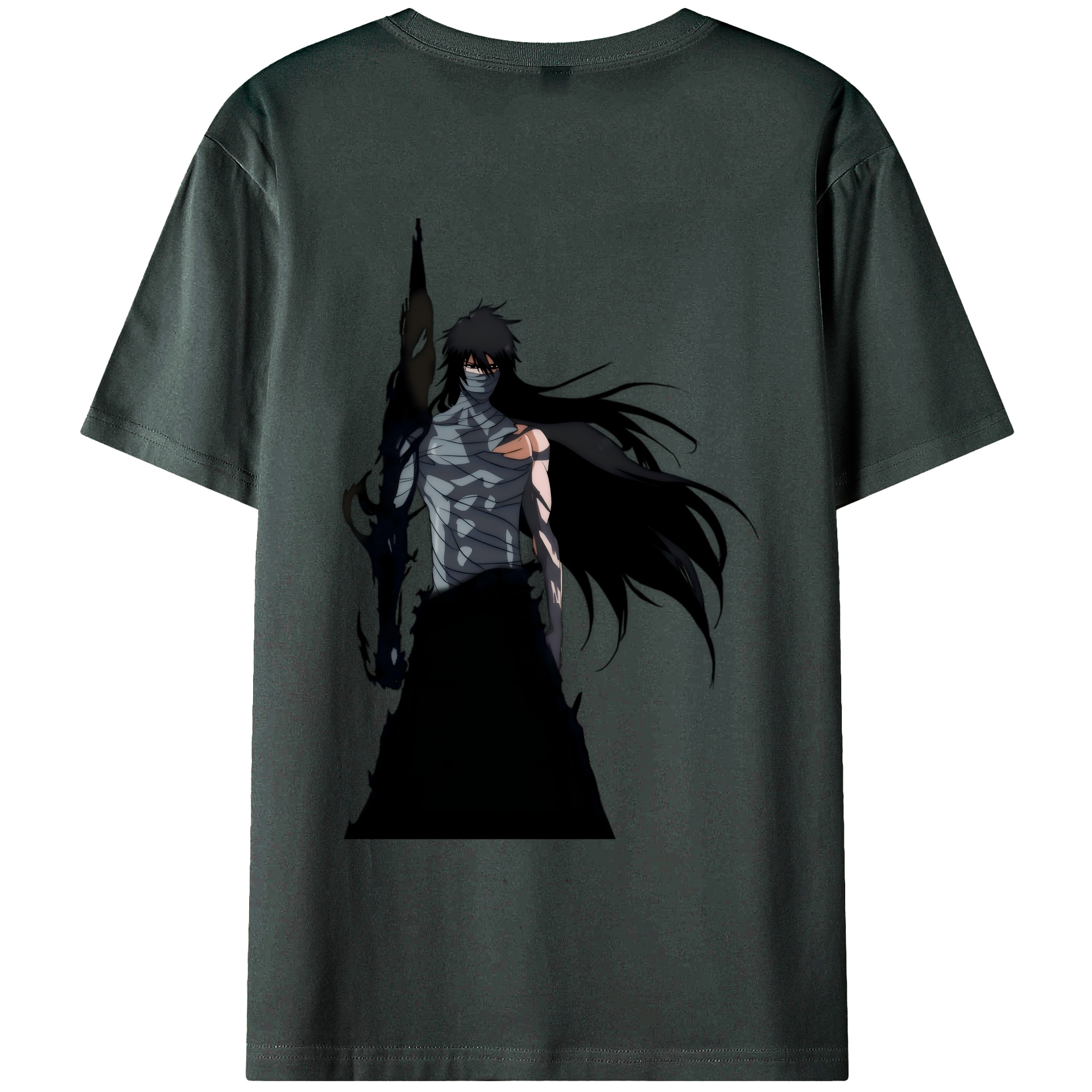 （画像用） ブリーチ 黒崎一護（くろさき いちご）BLEACH Kurosaki Ichigo 綿100％ メンズ半袖Tシャツ（バックプリント） 通気性